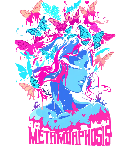 89stars | Дамска Oversized тениска ’Metamorphosis’ – Символ на трансформация и красота! - Дамски oversized