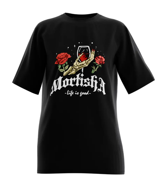 89stars | Дамска Oversized тениска ’Mortisha ’ – Стил мистерия и грация в една дреха! - Черно / XS / Лице - Дамски oversized