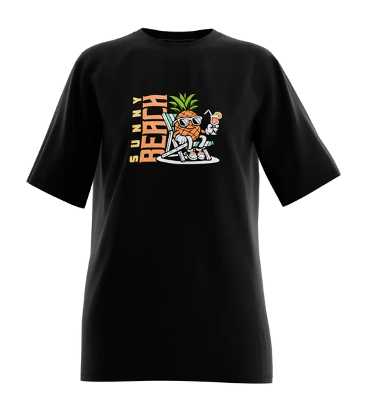 89stars | Дамска Oversized тениска ’Sunny Beach’ – Летен стил с ананасов чар! - Дамски oversized
