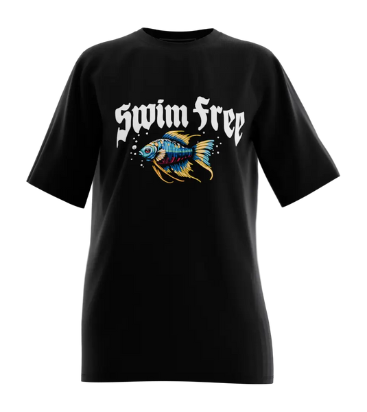 89stars | Дамска Oversized тениска ’Swim Free’ – Свобода и Цветове за Незабравимо Излъчване - Дамски oversized