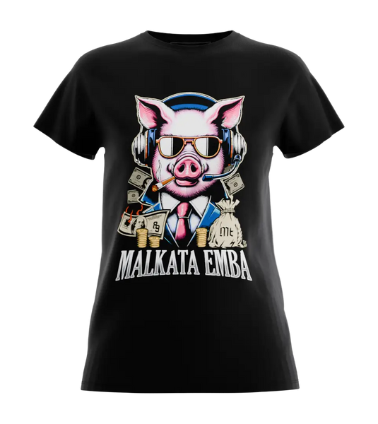 89stars | Дамска Regular тениска ’MaLkaTaEmBa’ – Стил и геймърска дързост в едно! - Черно / XS / Лице - Дамски regular