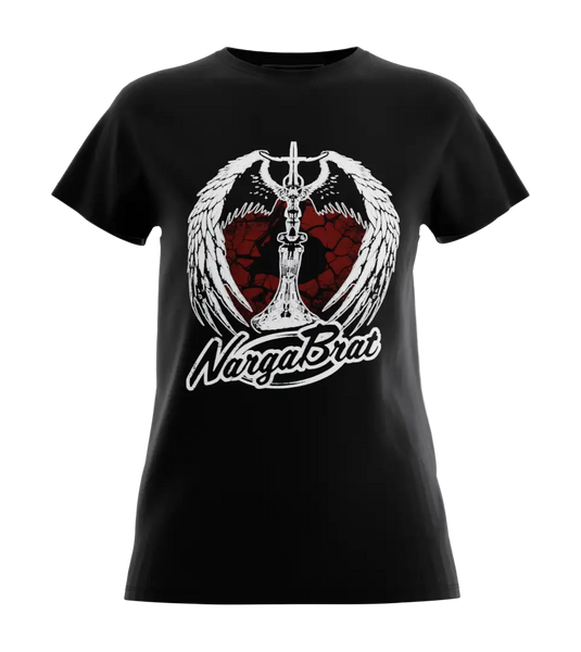 89stars | Дамска Regular тениска ’NargaBrat’ – Усещане за свобода мечти и полет към нови висоти! - Черно / XS / Лице - Дамски regular