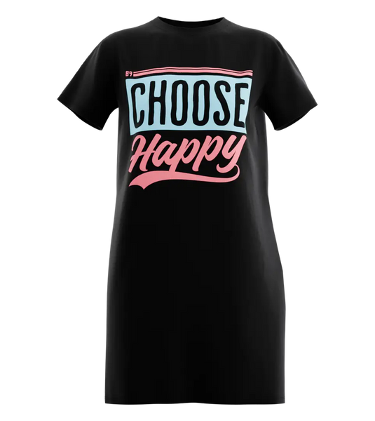 89stars | Дамска Туника ’Choose Happy’ – Изрази радостта в своя стил! - Черно / XS / Лице - Дамска туника