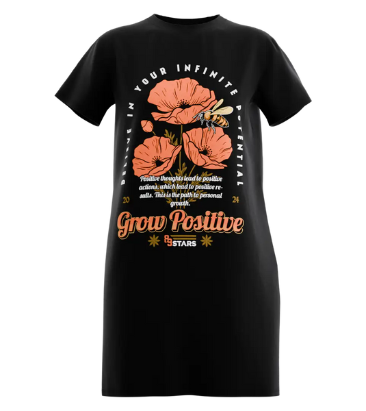 89stars | Дамска Туника ’Grow Positive’ – Стил оптимизъм и свежест в едно! - Черно / XS / Лице - Дамска туника