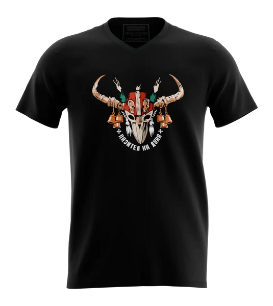 89stars | Мъжка V-neck тениска ’Пазител на духа’ - Зовът на традицията! - Мъжки v-neck