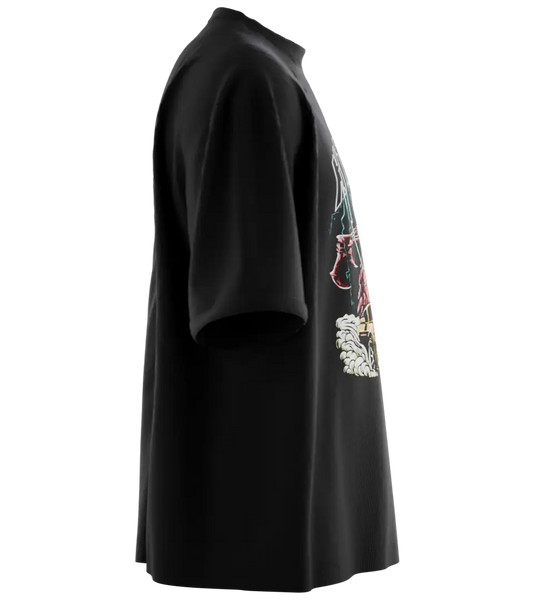 89stars | Мъжка Oversized тениска ’x1dra7a’ – Символ на мощта над хаоса! - Мъжки oversized