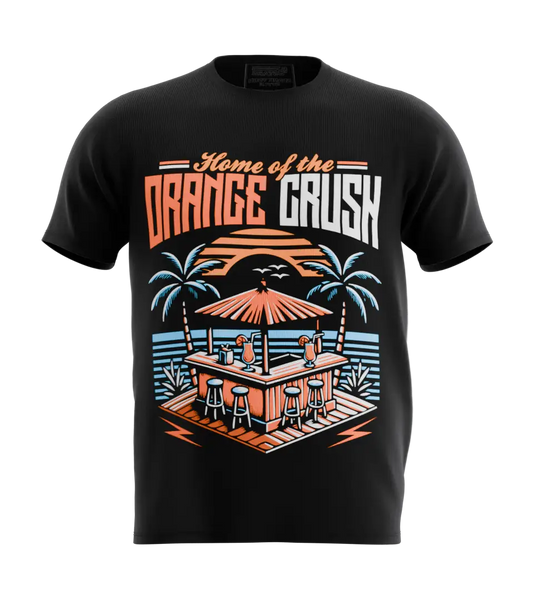 89stars | Мъжка Regular тениска ’Orange Crush’ – Освежи деня си с ярък стил! - Черно / S / Лице - Мъжки regular