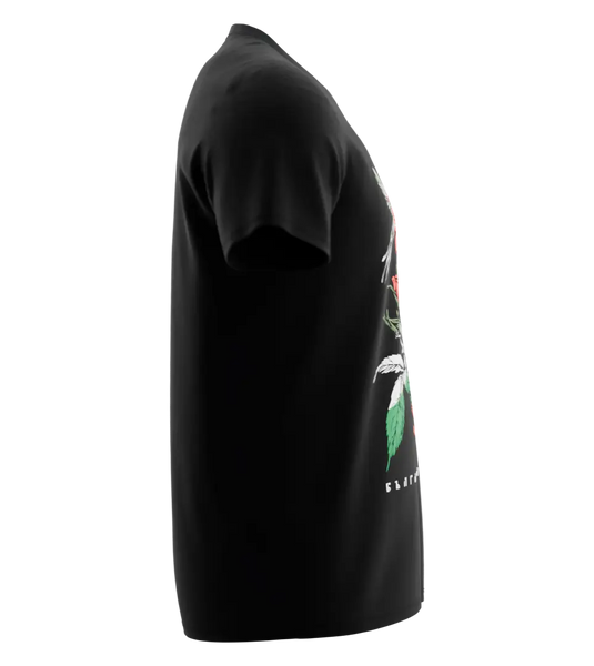 89stars | Мъжка V-neck тениска ’Българска роза’ – Емблема на нежност и сила! - Мъжки v-neck