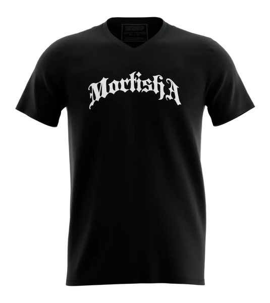89stars | Мъжка V-neck тениска ’Mortisha’ – Загадъчна елегантност с мрачен чар! - Мъжки v-neck