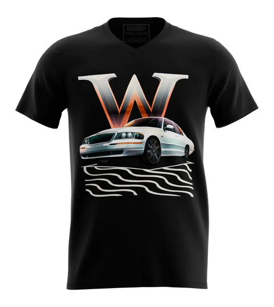 89stars | Мъжка V-neck тениска „W – Grand Marquis Mercury“ - Символ на класа и авторитет в градската джунгла! - Мъжки v-neck