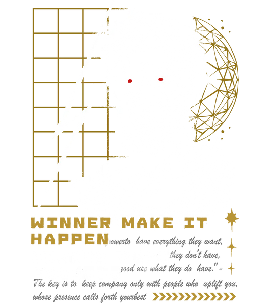 89stars | Мъжка V-neck тениска ’Winner Make It Happen’ – Изрази своята решителност и мотивация - Мъжки v-neck