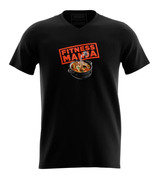 89stars | Мъжка V neck тениска „fitnesmanja – Храната е религия фитнеса – арената Мъжки v neck