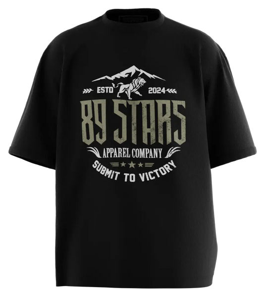 89stars | Мъжка Oversized тениска ’89 Stars’ – Подчини се на победата! - Черно / S / Лице - Мъжки oversized