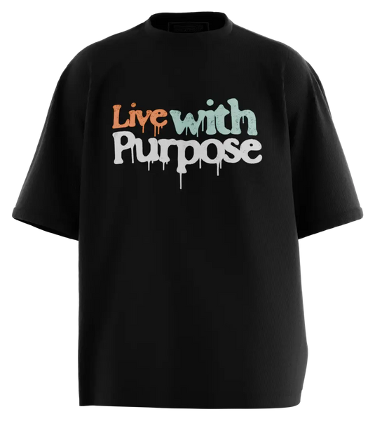 89stars | Мъжка Oversized тениска ’Live with Purpose’ – Промени света със замах - Мъжки oversized