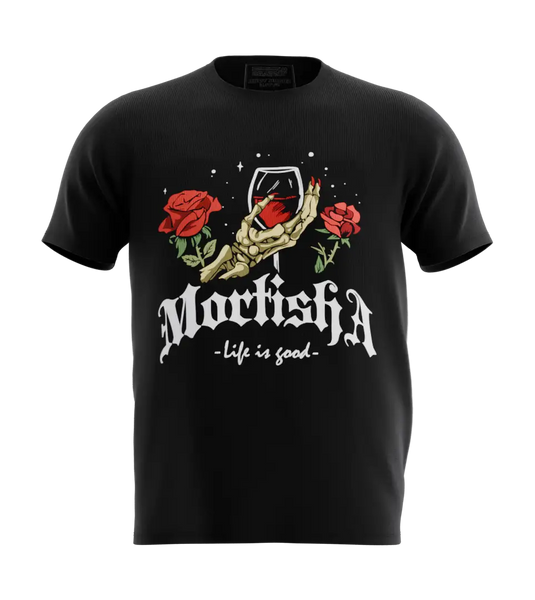 89stars | Мъжка Regular тениска ’Mortisha’ – Символ на загадъчност изтънченост и дълбочина! - Черно / S / Лице - Мъжки regular