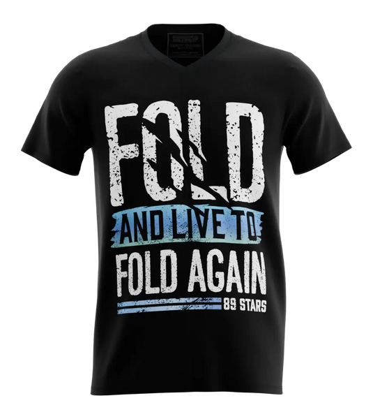 89stars | Мъжка V-neck тениска ’Fold and Live to Fold Again’ – Дай изява на своя стратегически дух - Черно / S / Лице - Мъжки v-neck