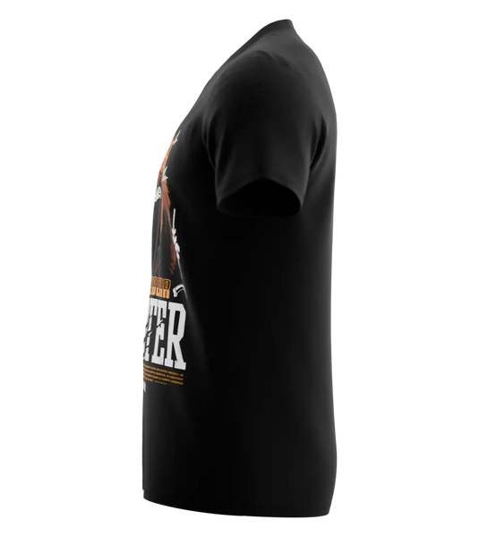 89stars | Мъжка V-neck тениска ’Grizzly Bear Hunter’ – Освободи дивия дух! - Мъжки v-neck