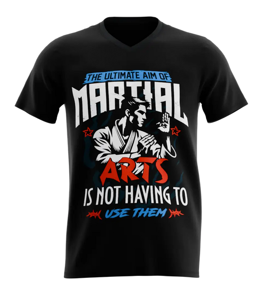 89stars | Мъжка V-neck тениска ’Martial Arts’ – Изкуството на силата и дисциплината! - Черно / S / Лице - Мъжки v-neck