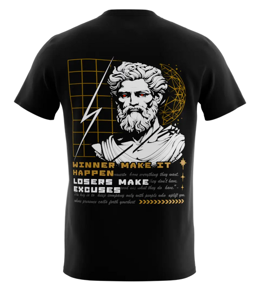 89stars | Мъжка V-neck тениска ’Winner Make It Happen’ – Изрази своята решителност и мотивация - Мъжки v-neck